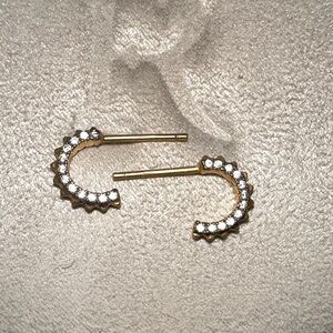 FR Gold & Black Rhodium Spike Tiny Hoops